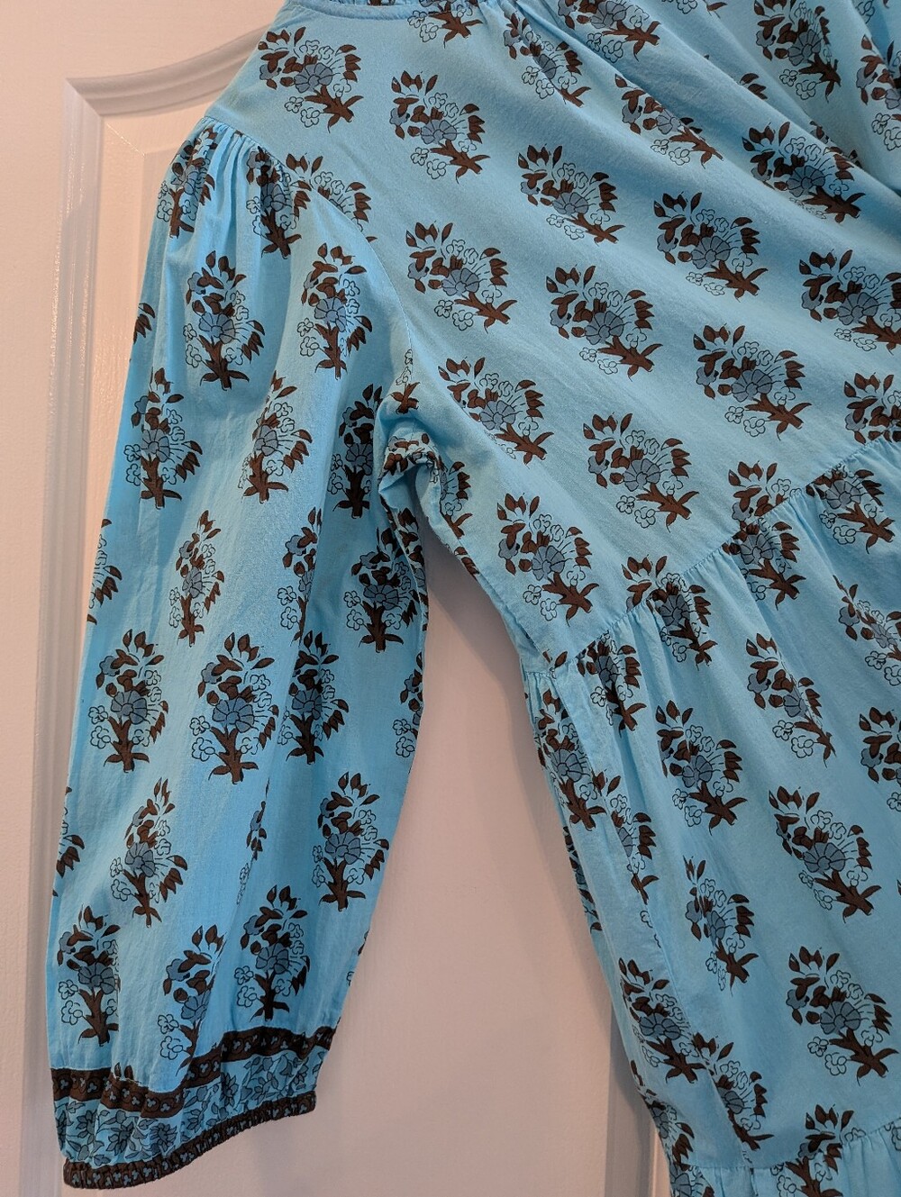Tuckernuck Tropical Turquoise Bouquet Salty Paloma Caftan Midi Dress Size L - Picture 13 of 16